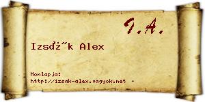 Izsák Alex névjegykártya